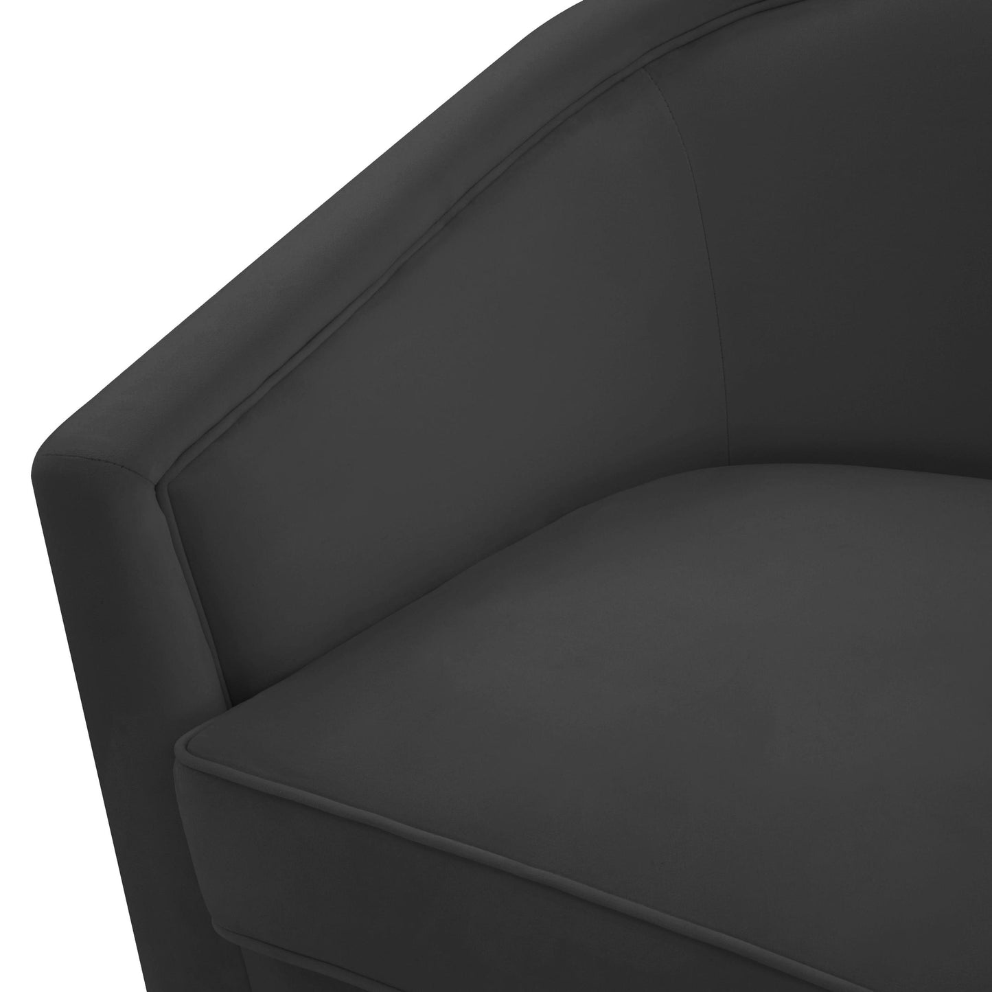 Flapper Black Velvet Swivel Chair