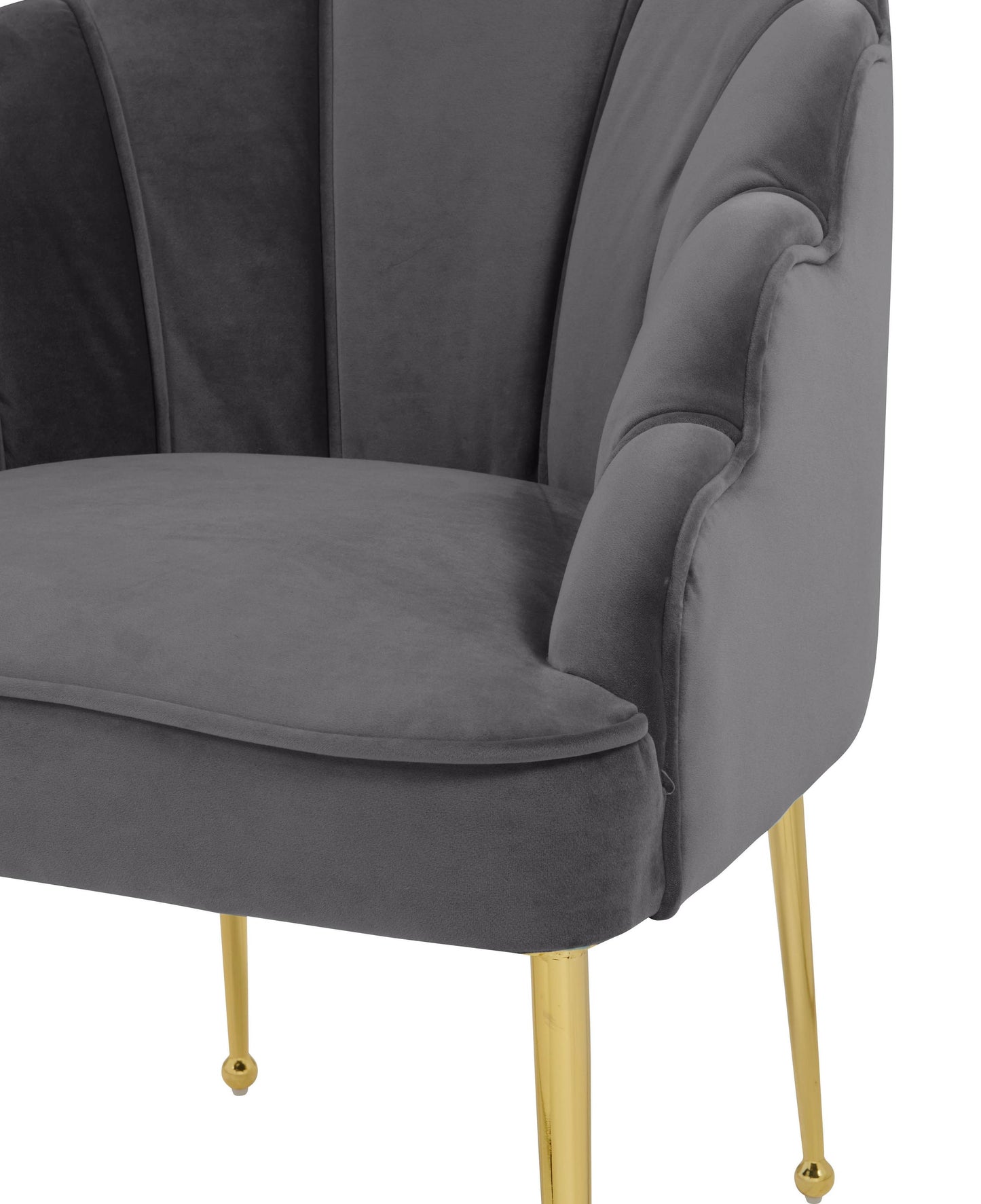 Daisy Petite Grey Velvet Chair