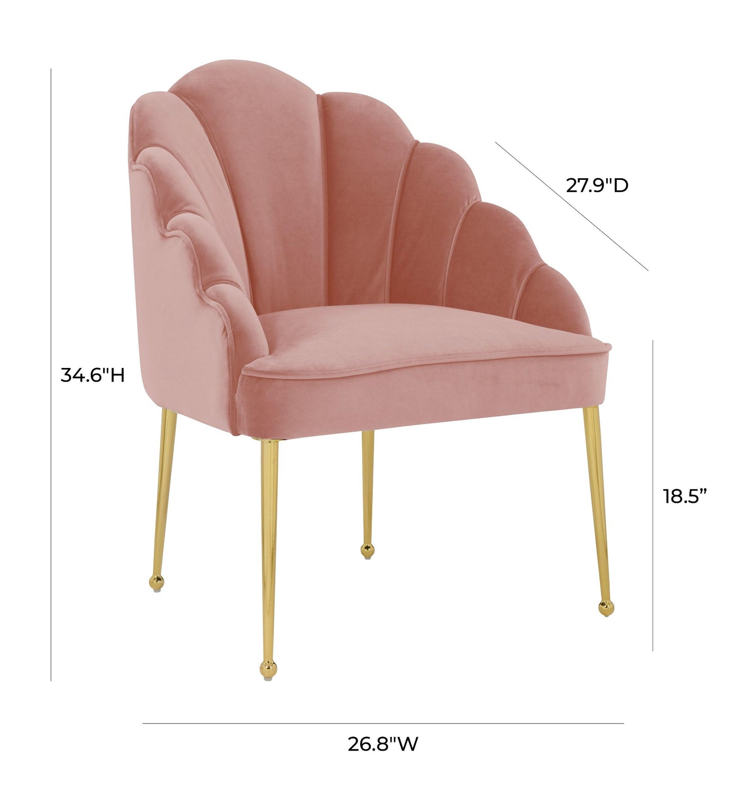 Daisy Petite Blush Velvet Chair