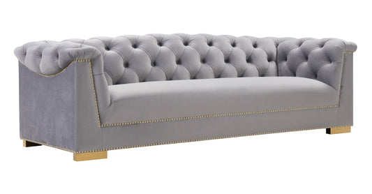 Farah Grey Velvet Sofa by Inspire Me! Home Decor