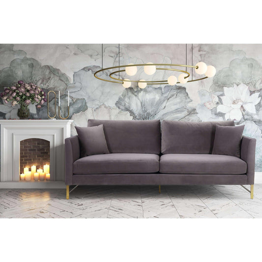 Massi Grey Velvet Sofa