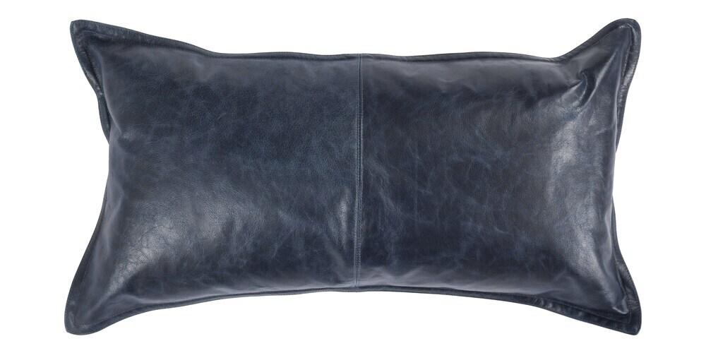 Leather Naval Night Blue Pillow Cover