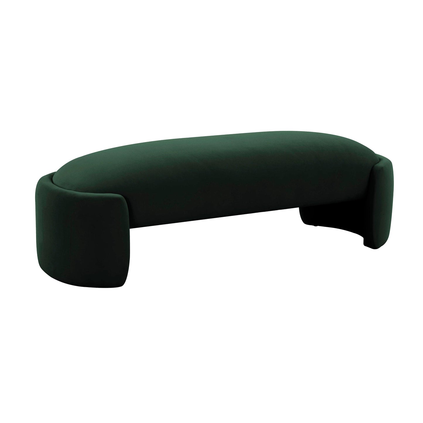 Toledo Forest Green Velvet Bench