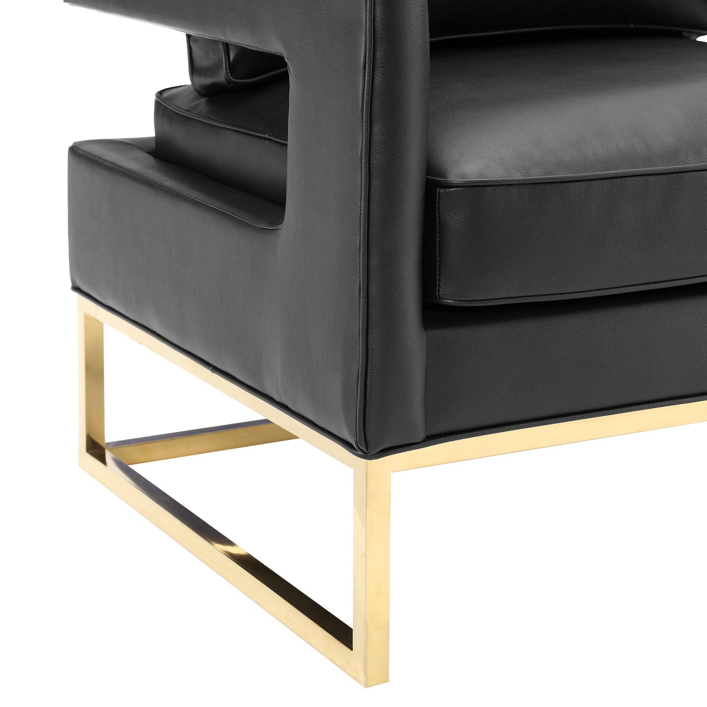 Avery Black Vegan Leather Chair