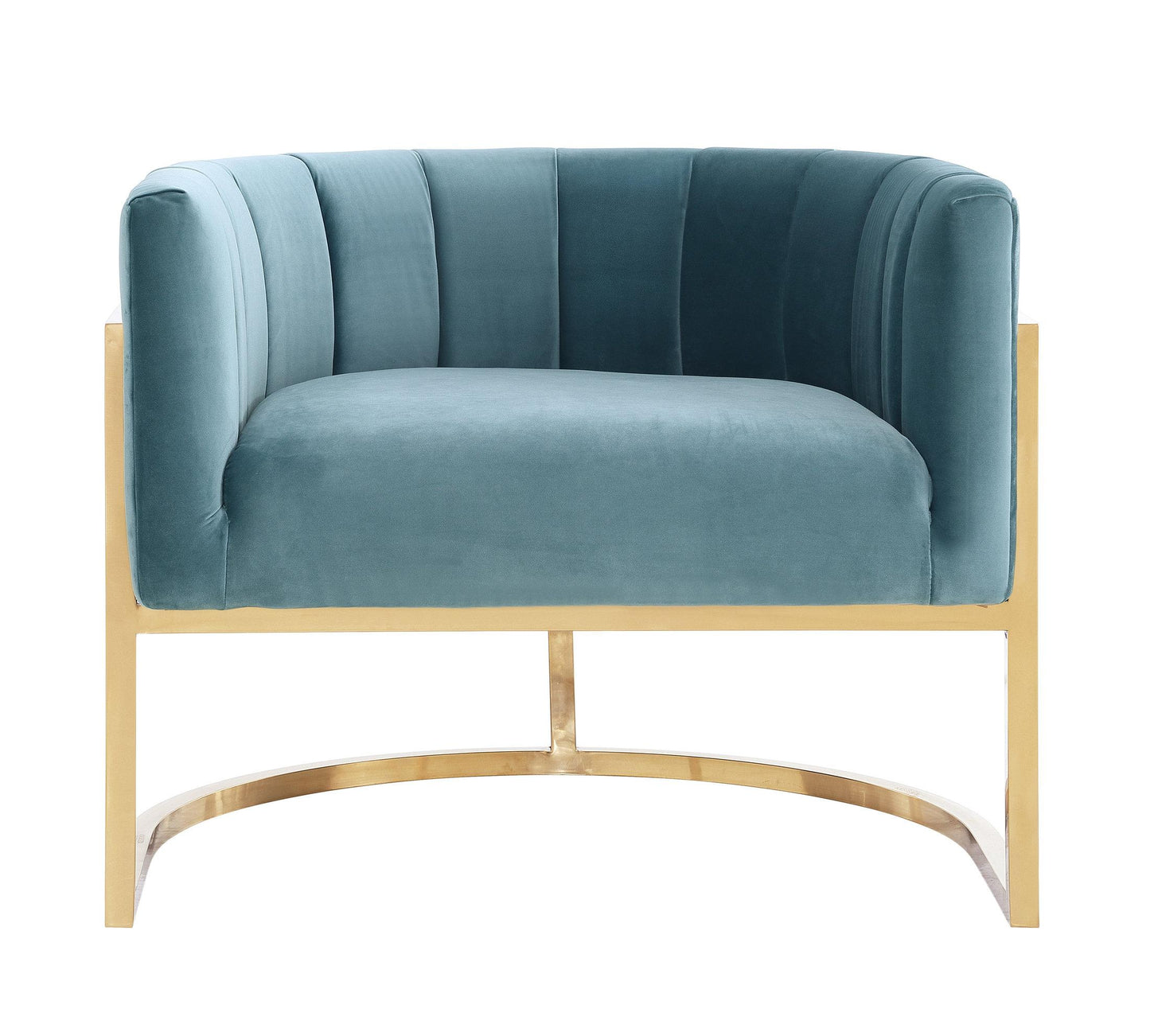 Magnolia Sea Blue Chair with Gold Base