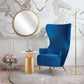 Julia Navy Velvet Wingback Chair by Inspire Me! Home Decor