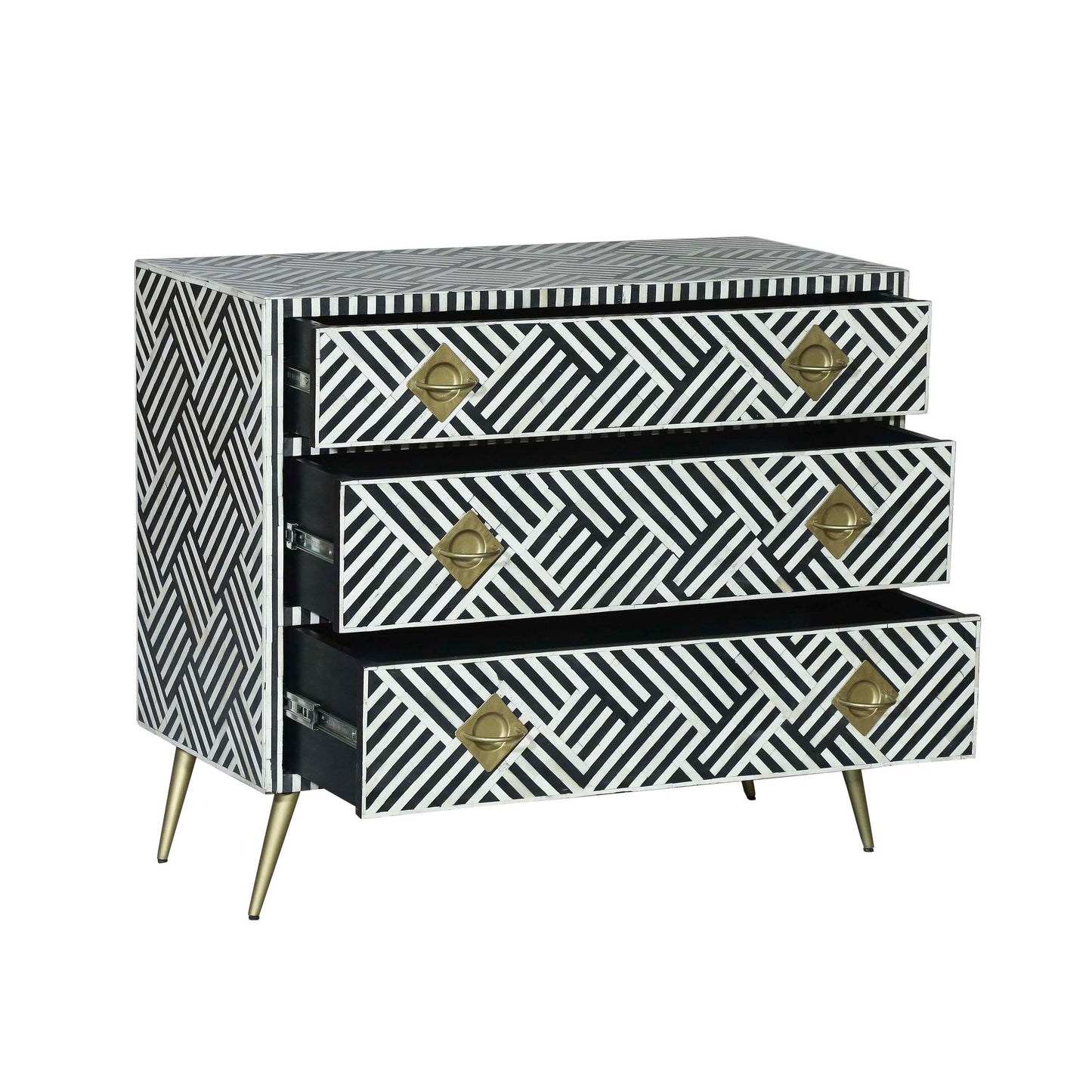 Kadiri Black and White Bone Inlay Dresser