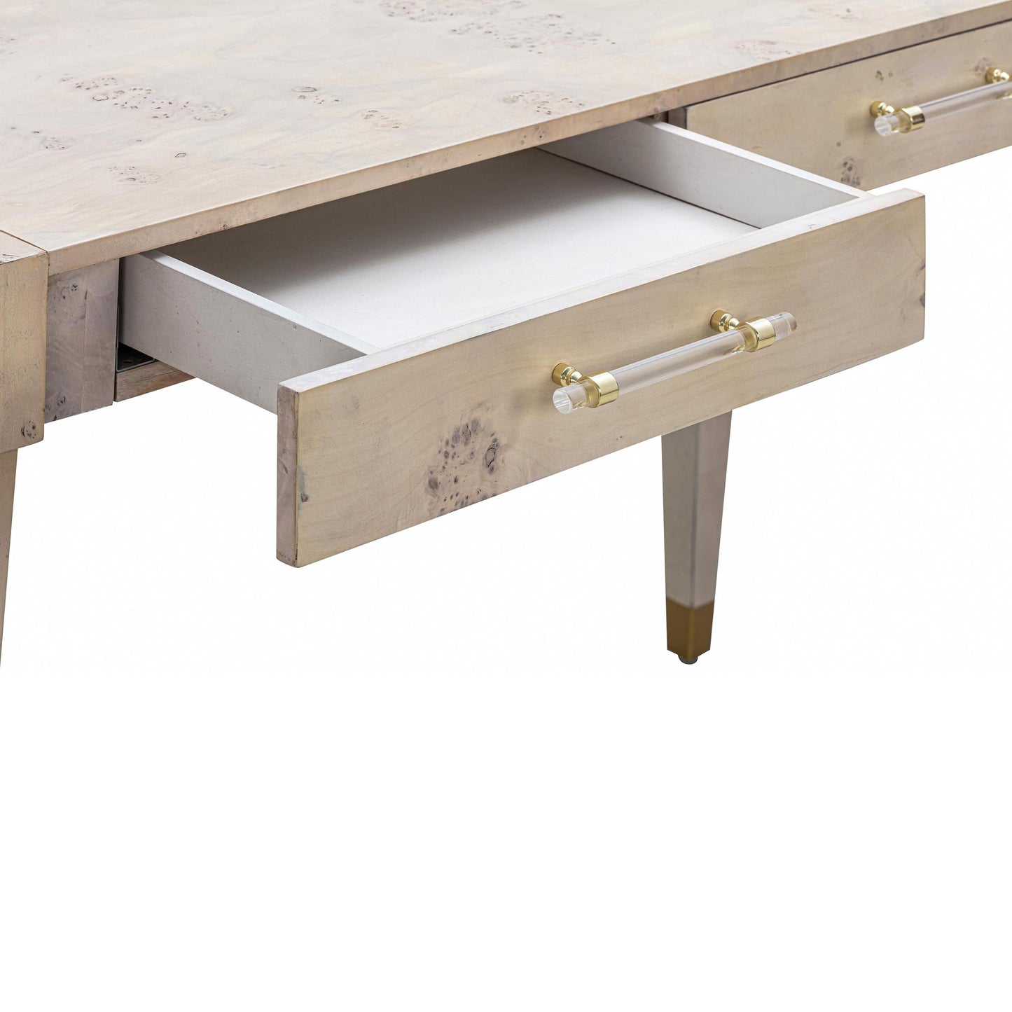 Brandyss White Burl Work Desk