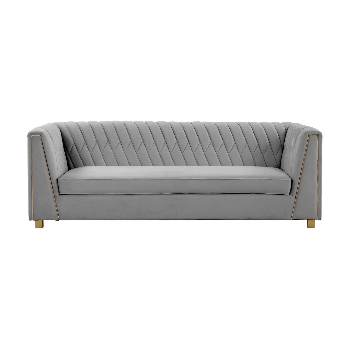 Wafa Light Grey Velvet Sofa by Inspire Me! Home Decor