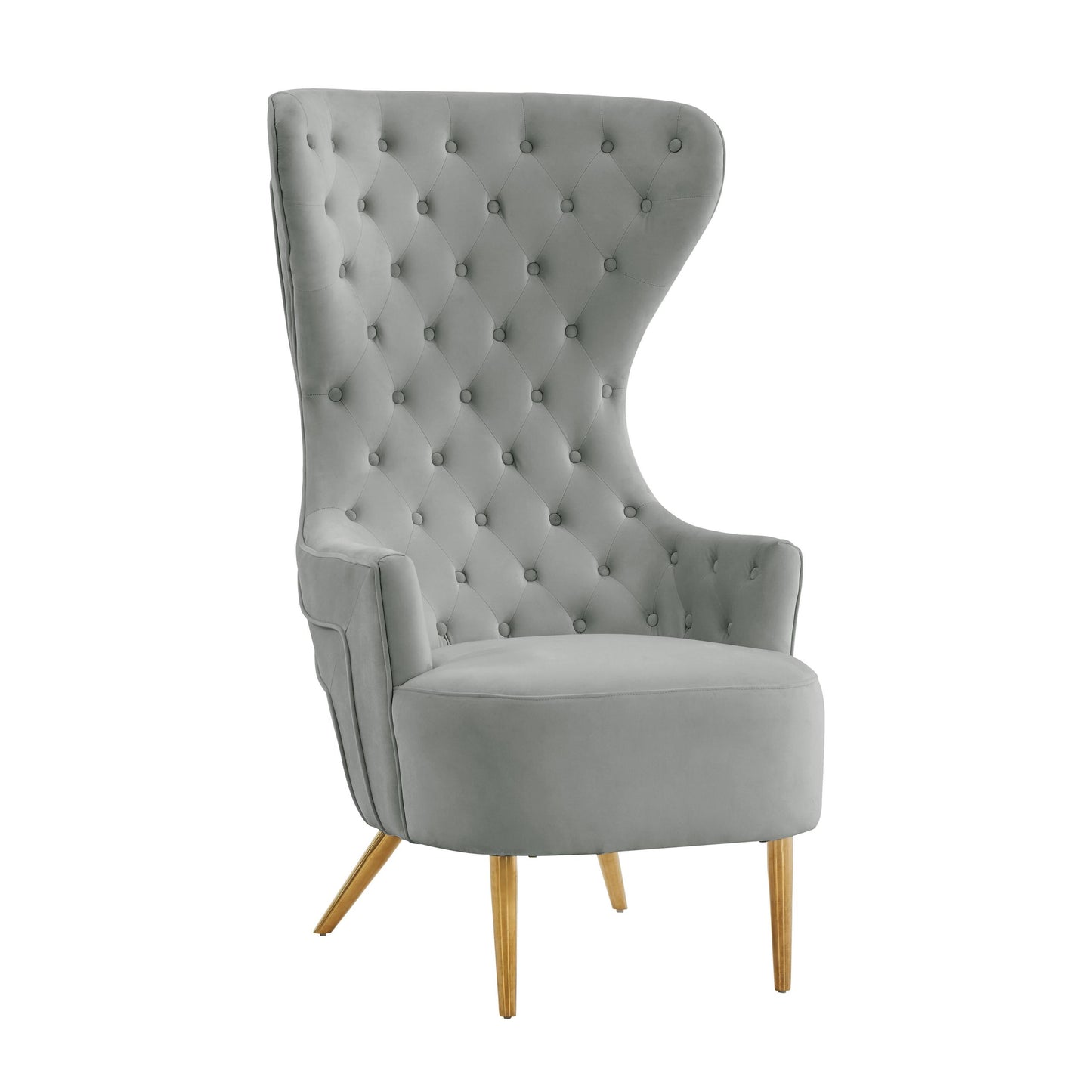 Jezebel Grey Velvet Wingback Chair by Inspire Me! Home Decor