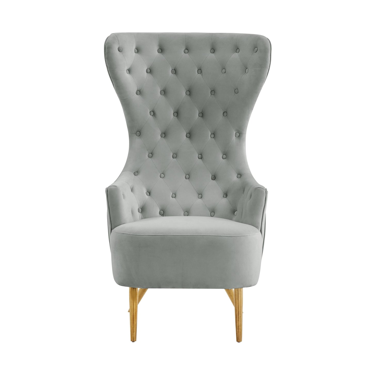 Jezebel Grey Velvet Wingback Chair by Inspire Me! Home Decor