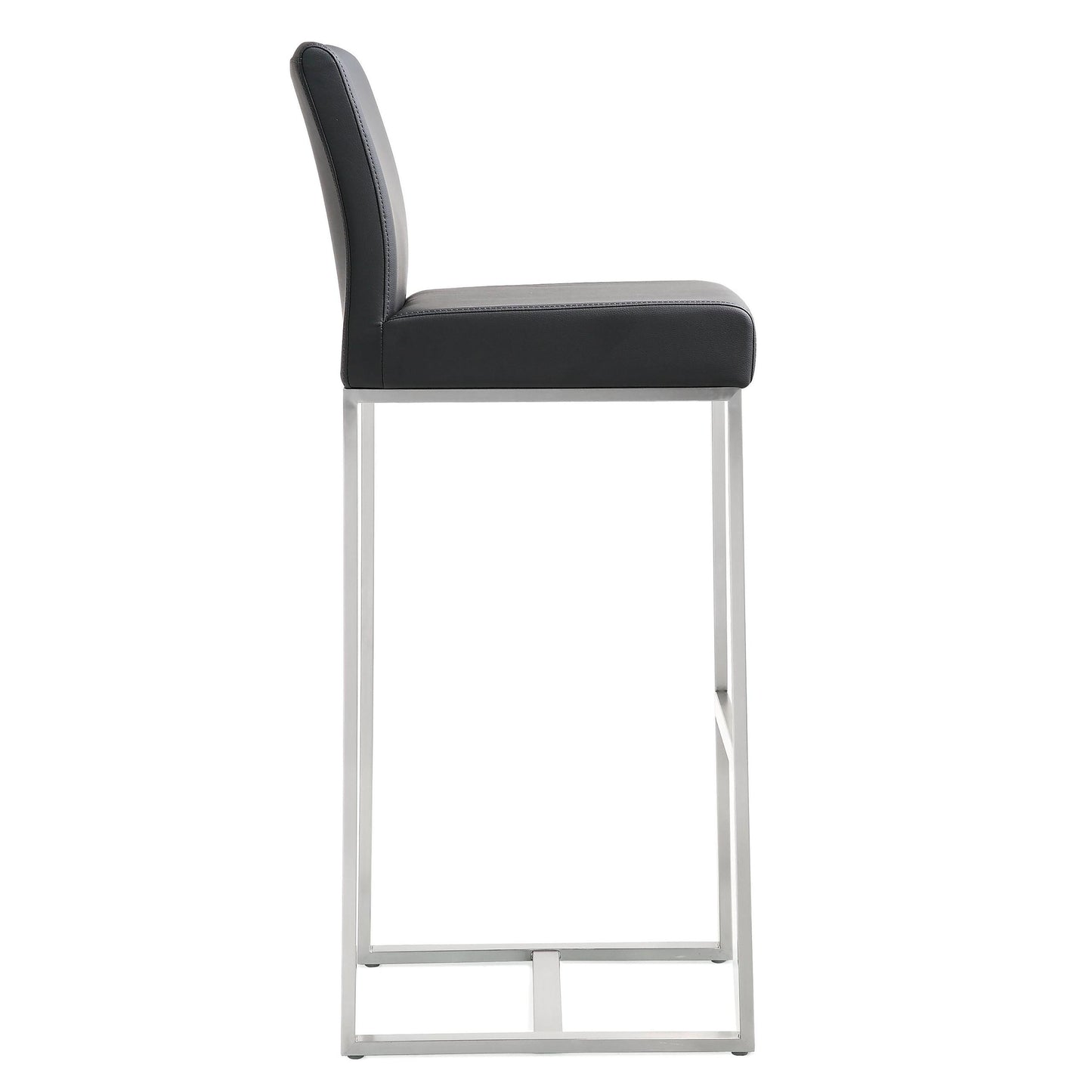 Denmark Black Stainless Steel Barstool (Set of 2)