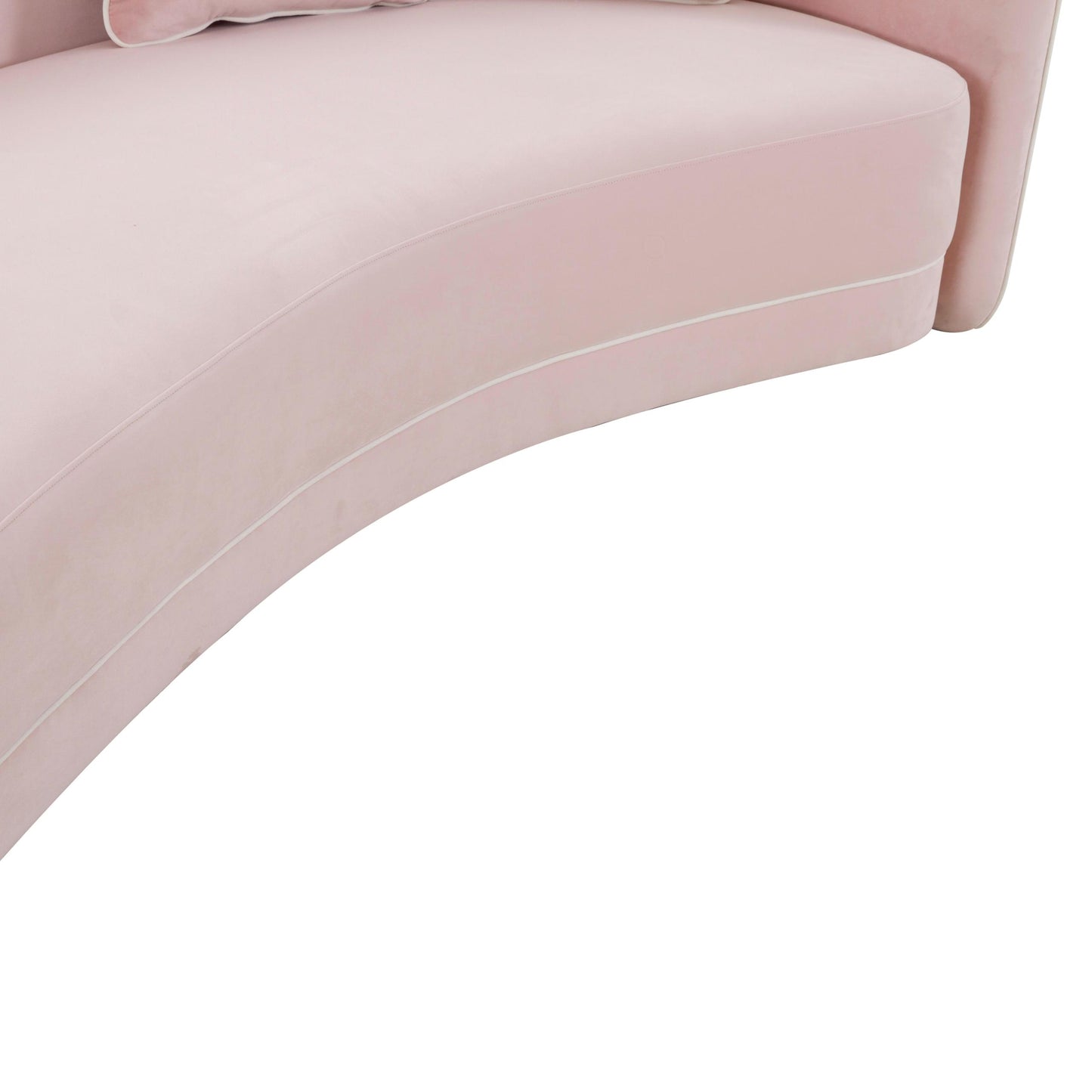 Carla Blush and Cream Velvet Sofa