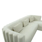 Callie Cream Velvet Sectional - RAF