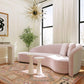 Carla Blush and Cream Velvet Sofa