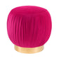 Tulip Pink Velvet Ottoman