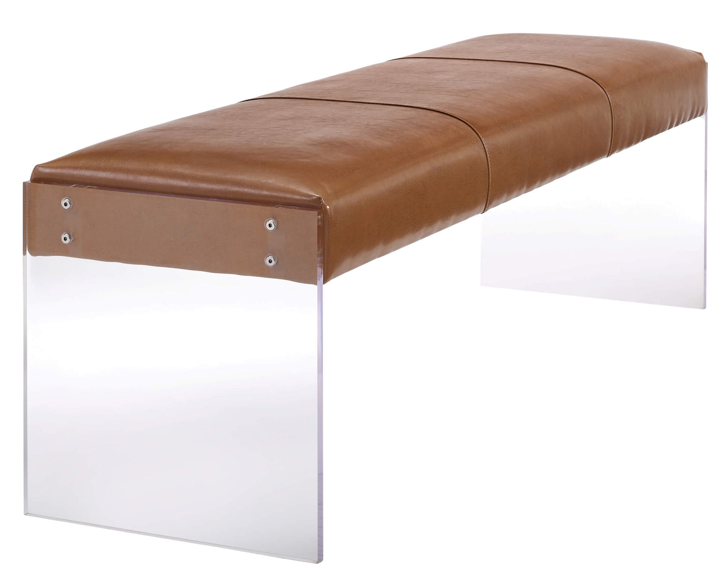 Envy Brown Leather/Acrylic Bench