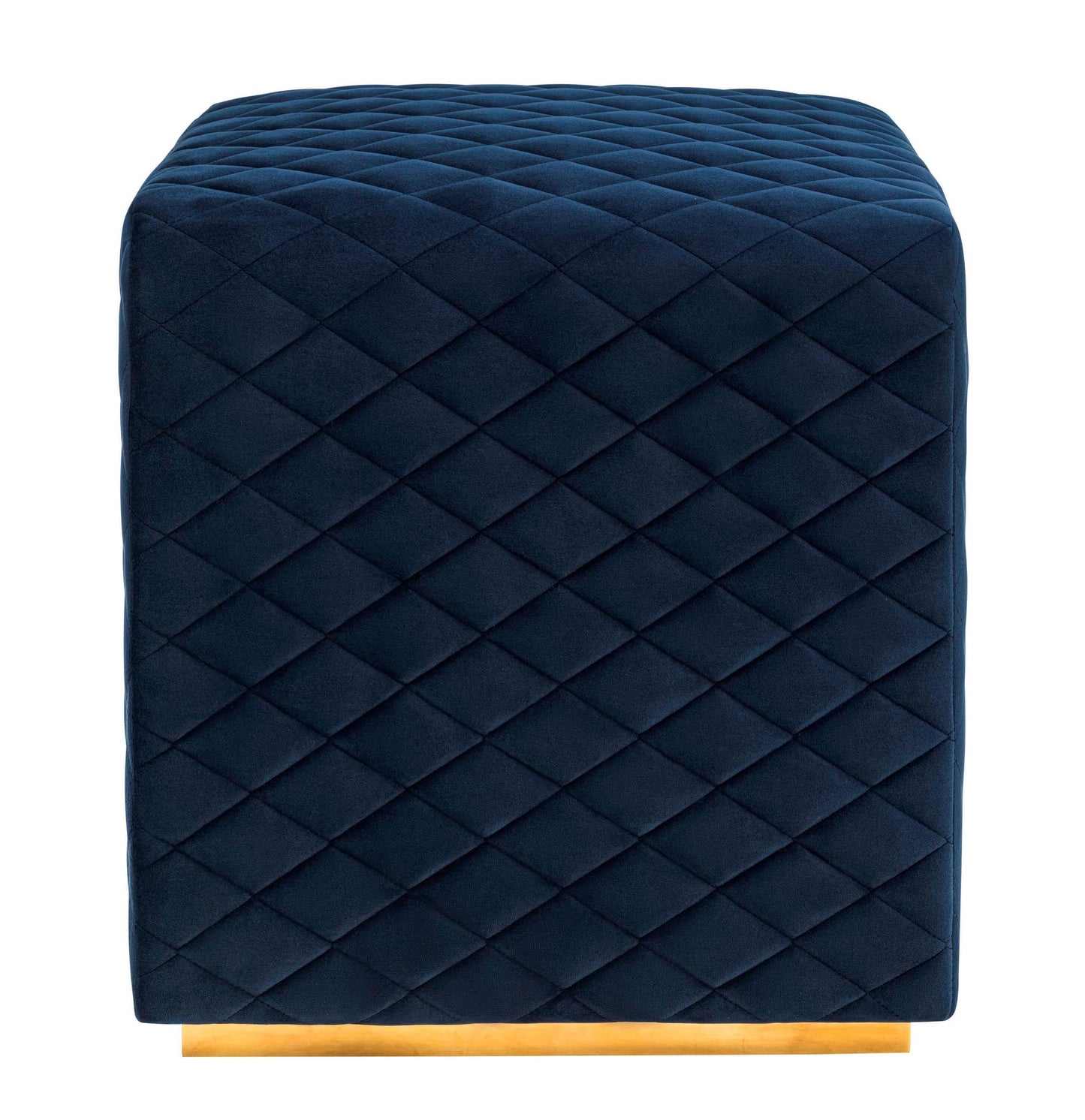 Kent Navy Velvet Ottoman