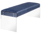 Envy Antique Blue Leather/Acrylic Bench