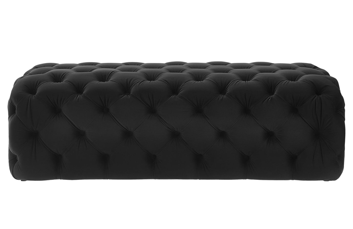 Kaylee Jumbo Black Velvet Ottoman