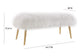 Churra White Sheepskin Bench with Gold Legs