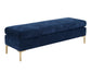 Delilah Navy Textured Velvet Bench