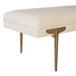 Brno White Waived Velvet Bench