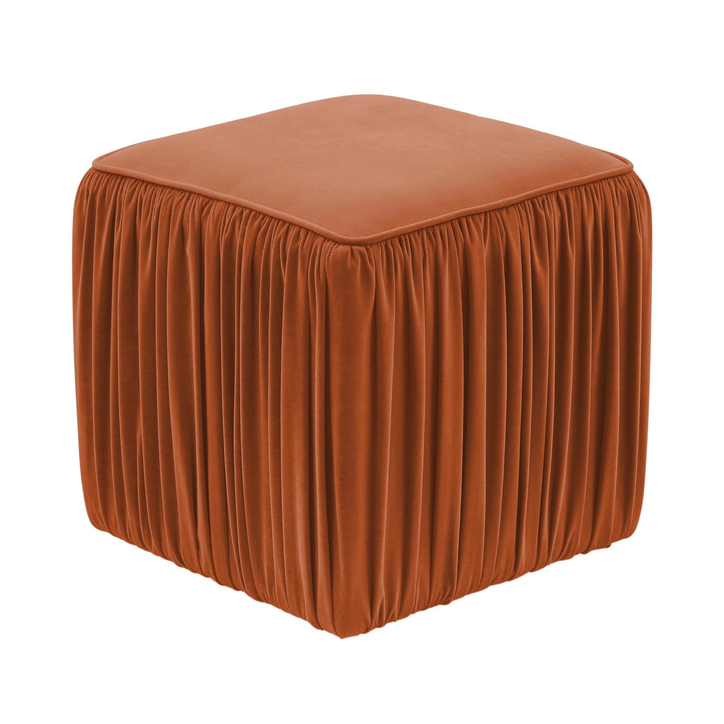 Morgan Cognac Pleated Ottoman