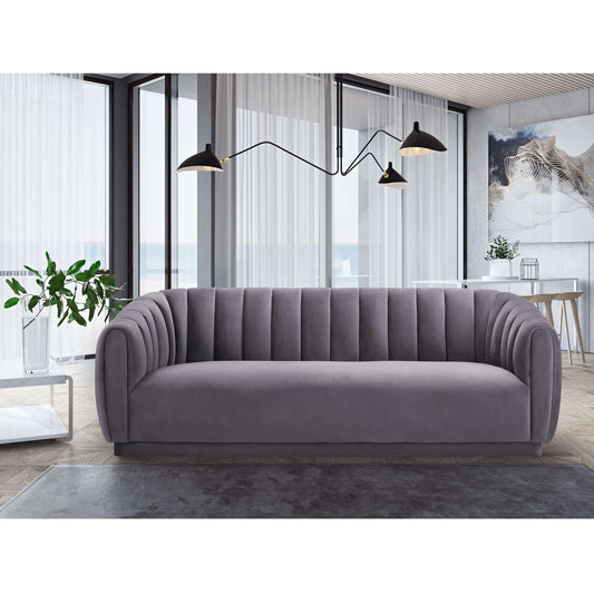 Arno Grey Velvet Sofa