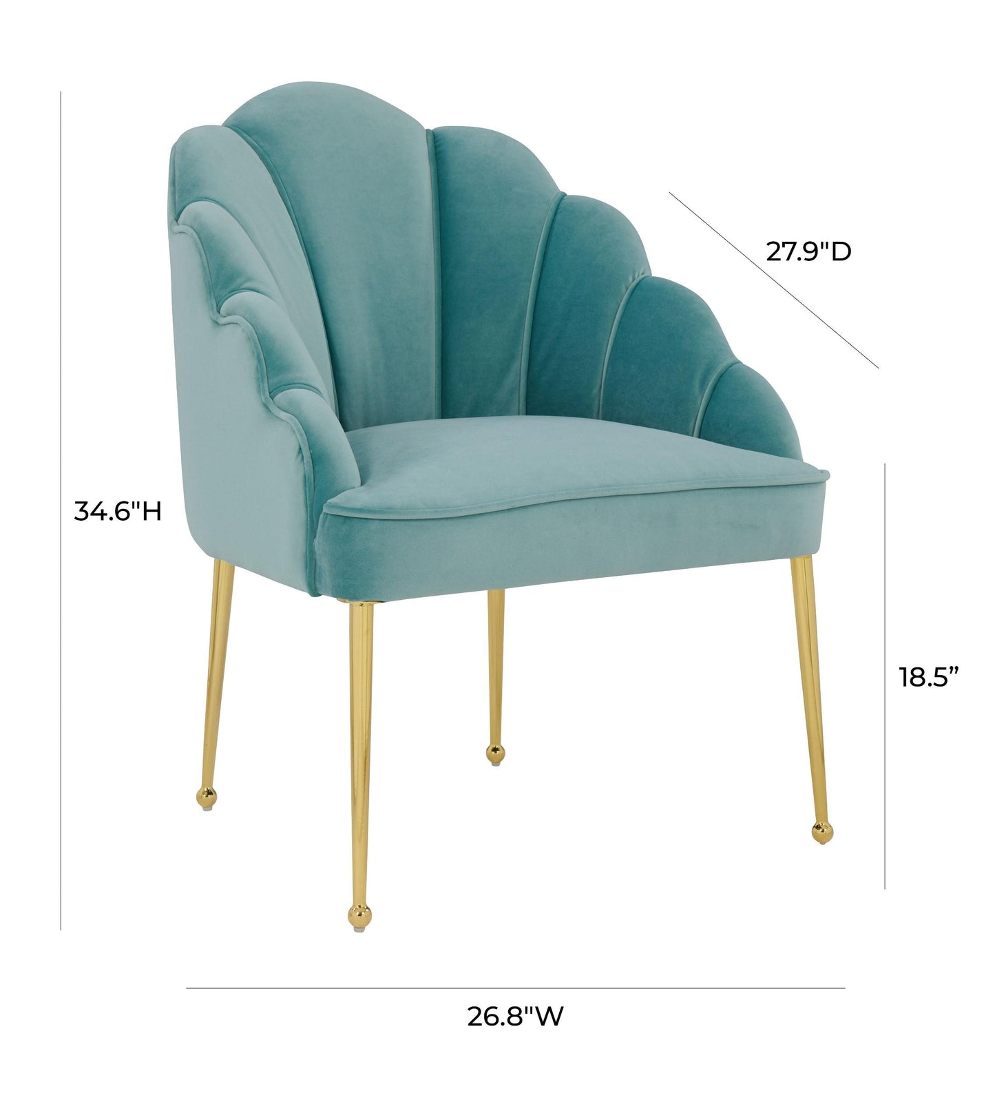 Daisy Petite Sea Blue Velvet Chair