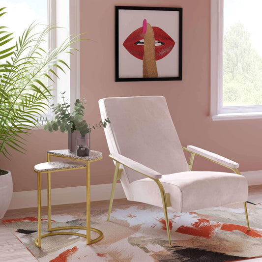 Abbey Blush Velvet Chair