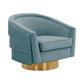 Flapper Bluestone Velvet Swivel Chair