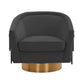 Flapper Black Velvet Swivel Chair