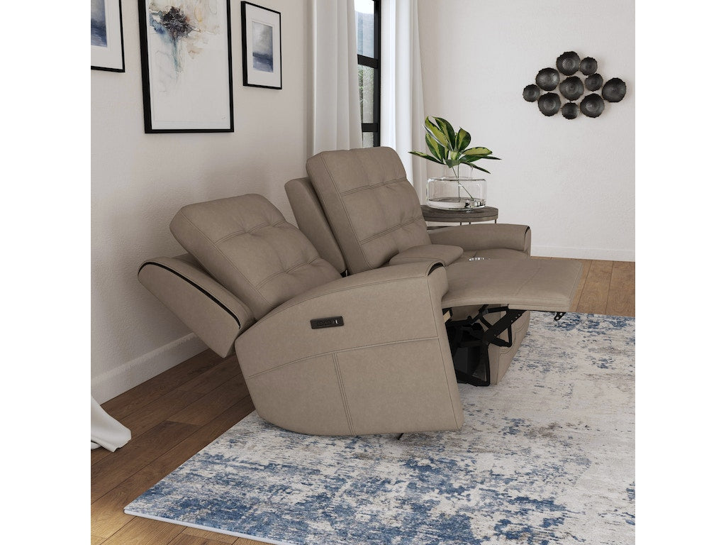 Iris Power Reclining Loveseat with Console and Power Headrests