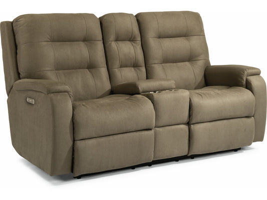 Arlo Power Reclining Loveseat with Console and Power Headrests