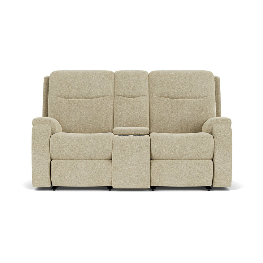 Penn Power Reclining Loveseat with Console and Power Headrests and Lumbar