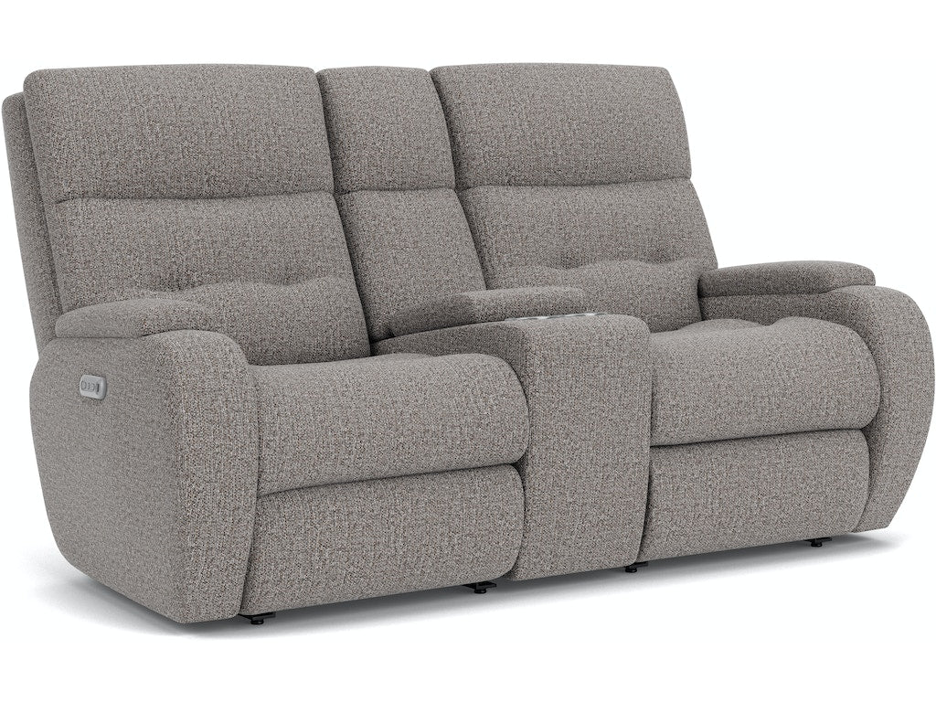 Strait Power Reclining Loveseat with Console and Power Headrests