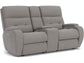 Strait Power Reclining Loveseat with Console and Power Headrests