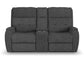 Strait Power Reclining Loveseat with Console and Power Headrests