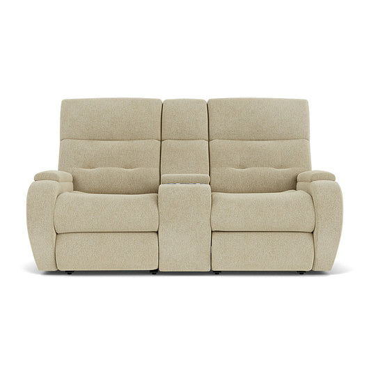 Strait Power Reclining Loveseat with Console and Power Headrests