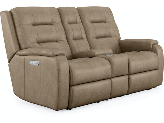 Arlo Power Reclining Loveseat with Console and Power Headrests