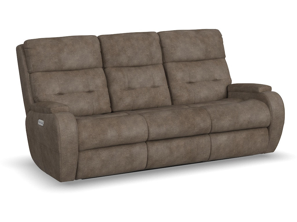 Strait Power Reclining Sofa with Power Headrests