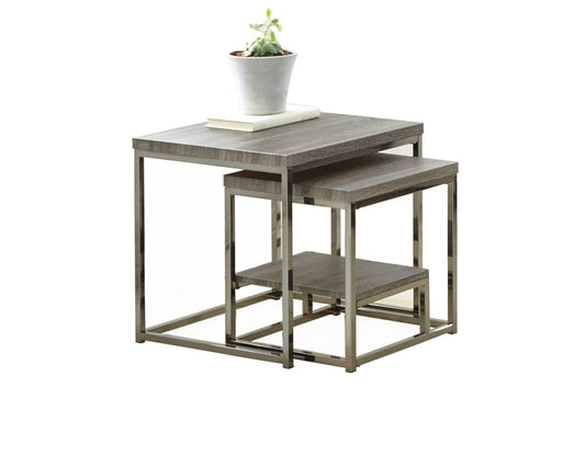 Lucia Nesting Table Gray/ BlackNickel