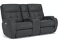 Strait Power Reclining Loveseat with Console and Power Headrests