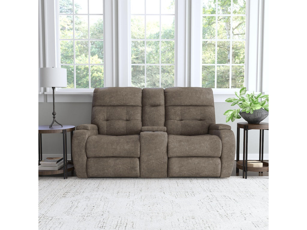 Strait Power Reclining Loveseat with Console and Power Headrests