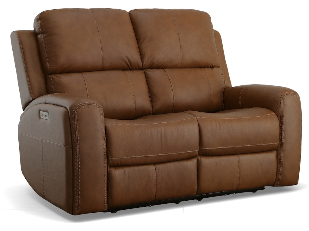 Linden Power Reclining Loveseat with Power Headrests and Lumbar