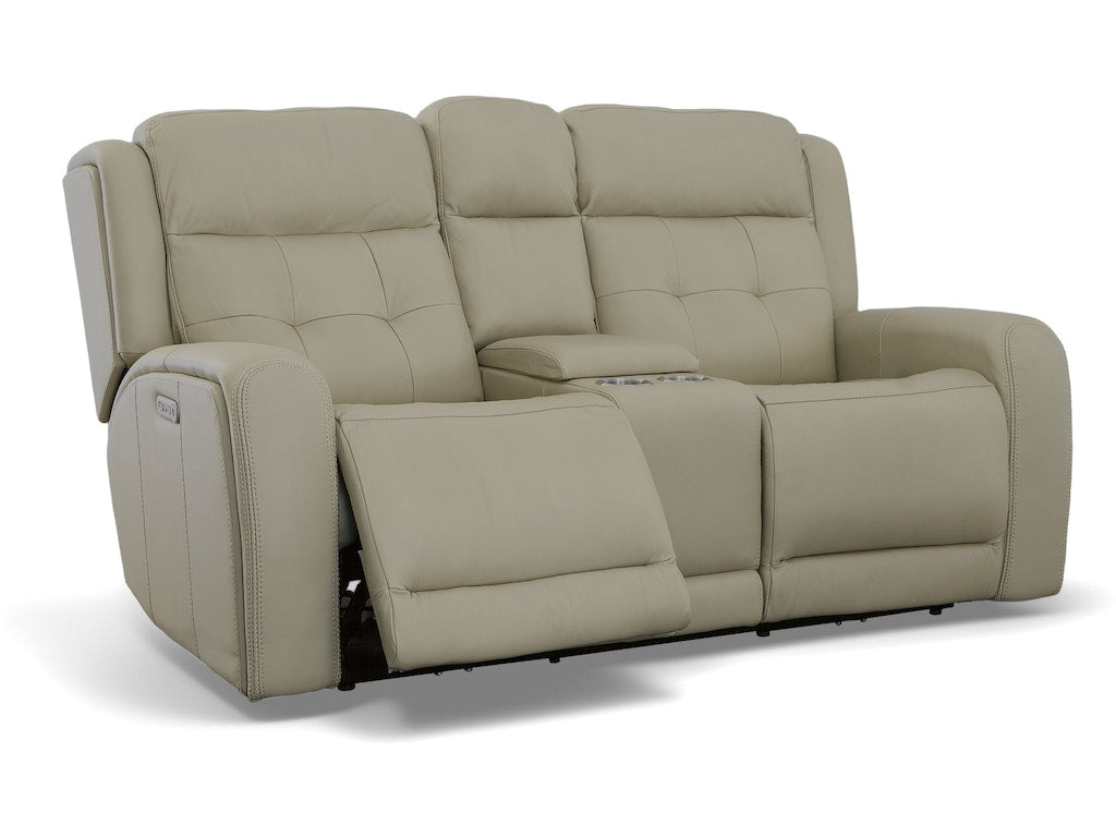 Grant Power Reclining Loveseat with Console and Power Headrests