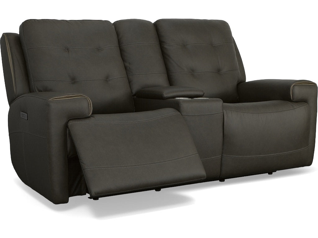 Iris Power Reclining Loveseat with Console and Power Headrests