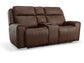 Barnett Power Reclining Loveseat with Console and Power Headrests and Lumbar