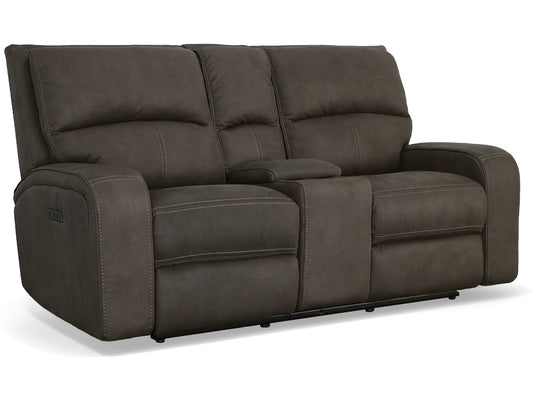 Nirvana Power Reclining Loveseat with Console and Power Headrests